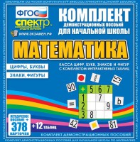 Динамические раздаточные пособия. Математика (карточки). Касса цифр, букв, знаков и фигур с набором интерактивных таблиц. - fgospostavki.ru - Владикавказ