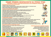 Таблица "Общие правила безопасности на уроках труда" (100х140 сантиметров, винил) - fgospostavki.ru - Владикавказ