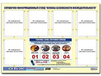 Стенд информационный "Основы безопасности жизнедеятельности" (80*110, 6 карманов) - fgospostavki.ru - Владикавказ