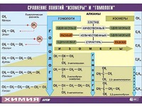 Таблица демонстрационная "Сравнение понятий изомер и гомолог" (винил 70x100) - fgospostavki.ru - Владикавказ