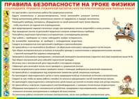 Таблица "Правила безопасности на уроке физики" (100х140 сантиметров, винил) - fgospostavki.ru - Владикавказ