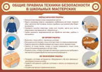Стенд "Общие правила техники безопасности в школьных мастерских" - fgospostavki.ru - Владикавказ