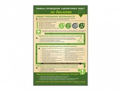 Стенд "Правила выполнения лабораторных работ по биологии" Вариант 1 - fgospostavki.ru - Владикавказ