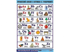 Таблица демонстрационная "Французский алфавит в картинках" (с транскрипцией) (винил 100*140) - fgospostavki.ru - Владикавказ