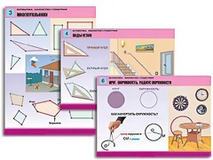 Комплект таблиц "Математика. Знакомство с геометрией" (6 таблиц, формат А1, ламинированные) - fgospostavki.ru - Владикавказ