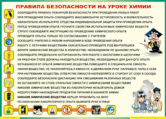Таблица "Правила безопасности на уроке химии" (100х140 сантиметров, винил) - fgospostavki.ru - Владикавказ