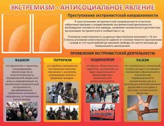 Стенд "Экстремизм-антисоциальное явление" - fgospostavki.ru - Владикавказ