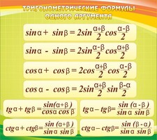 Стенд "Тригонометрические формулы" - fgospostavki.ru - Владикавказ