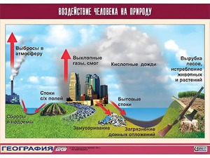 Таблица демонстрационная "Воздействие человека на природу" (винил 100*140) - fgospostavki.ru - Владикавказ
