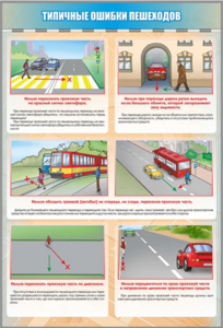 Стенд "Типичные ошибки пешеходов" - fgospostavki.ru - Владикавказ
