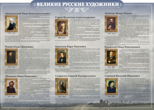 Стенд "Великие русские художники" - fgospostavki.ru - Владикавказ