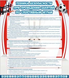 Стенд "Техника безопасности занятий по спортивным играм" - fgospostavki.ru - Владикавказ