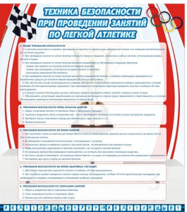 Стенд "Техника безопасности занятий по легкой атлетике" - fgospostavki.ru - Владикавказ