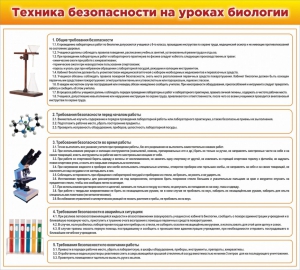 Стенд "Техника безопасности на уроках биологии" Вариант 2 - fgospostavki.ru - Владикавказ