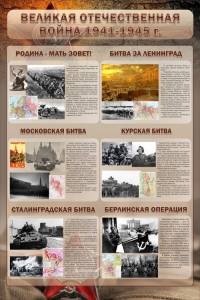 Стенд "Великая отечественная война (битвы)" - fgospostavki.ru - Владикавказ