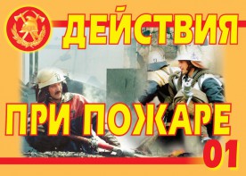 Комплект плакатов "Действия при пожаре" - fgospostavki.ru - Владикавказ