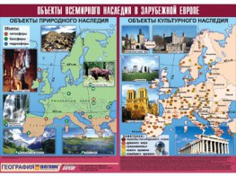 Таблица демонстрационная "Объекты всемирного наследия в Зарубежной Европе" (винил 100*140) - fgospostavki.ru - Владикавказ