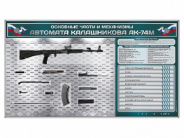 Электрифицированный стенд "Основные части и механизмы автомата Калашникова АК-74М" с полноразмерными, оригинальными макетами деталей и механизмов под стеклом - fgospostavki.ru - Владикавказ