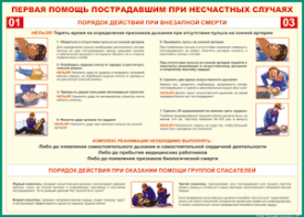 Таблица "Порядок действий при внезапной смерти" (100х140 сантиметров, винил) - fgospostavki.ru - Владикавказ