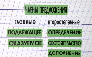 Набор магнитных карточек "Члены предложения" (фон зелёный) - fgospostavki.ru - Владикавказ