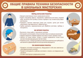 Стенд "Общие правила техники безопасности в школьных мастерских" - fgospostavki.ru - Владикавказ