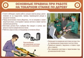 Стенд "Основные правила при работе на токарном станке по дереву" - fgospostavki.ru - Владикавказ